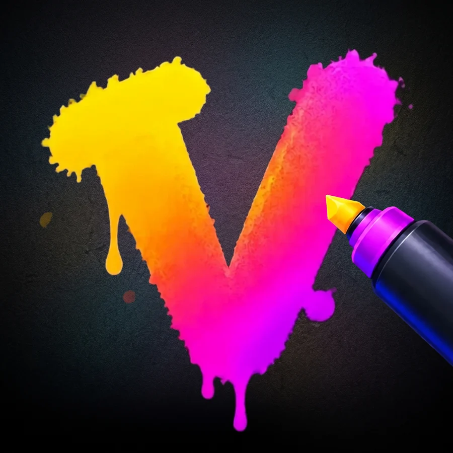 Vandal — a painted, dripping V mark, the app's brand icon